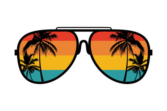 Download Beach Palm Tree Retro Sunglasses PNG SVG - Palm Collection