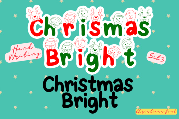Download Christmas Script Font Set 3, Cute Font - Font set Collection