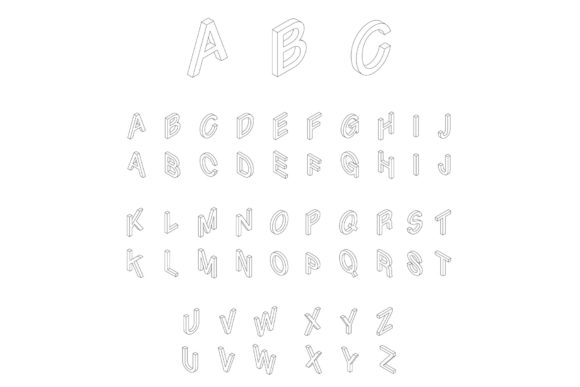 Download Isometric Alphabet Font Set - Font set Collection